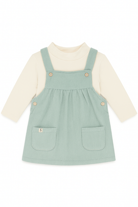 Blue Dungaree Dress With T Shirt Blue - 0