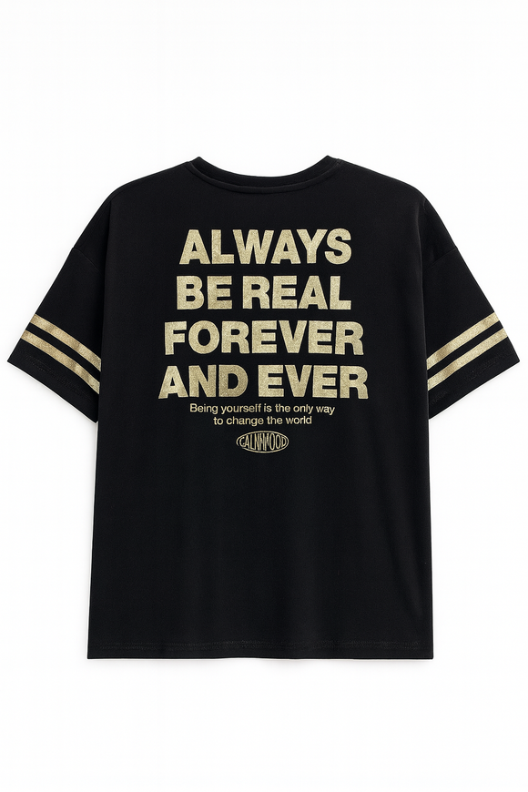 Black  Drop Shoulder T Shirt