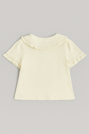 Ivory Woven Blouse With Embroidered Collar Ivory-3