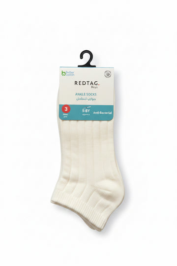 Assorted Pack Of 3 Ankle Length Ribbed Sockid Grey