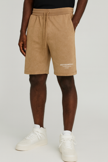 Beige Lounge Shorts Black