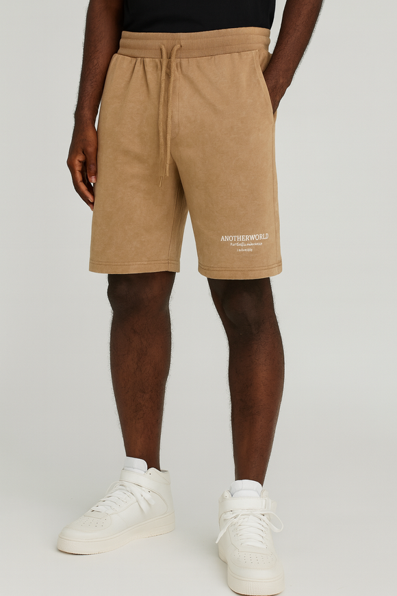 Beige Lounge Shorts Black