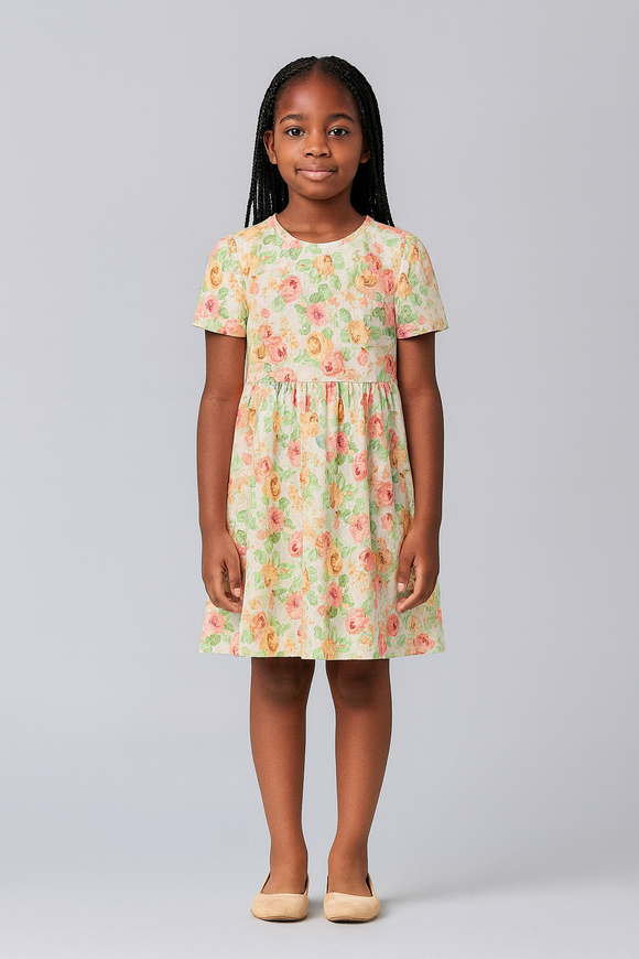 White Floral Scuba Dress Assorted