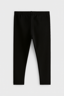 Black Solid Leggings Black-3