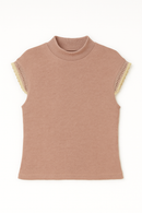 Lurex Lace Trim Top Pale Pink-2