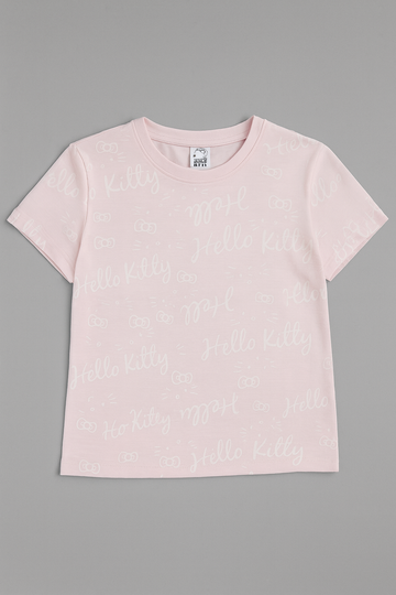 Pale Pink Barbie Allover Print Boxy T Shirts - 0