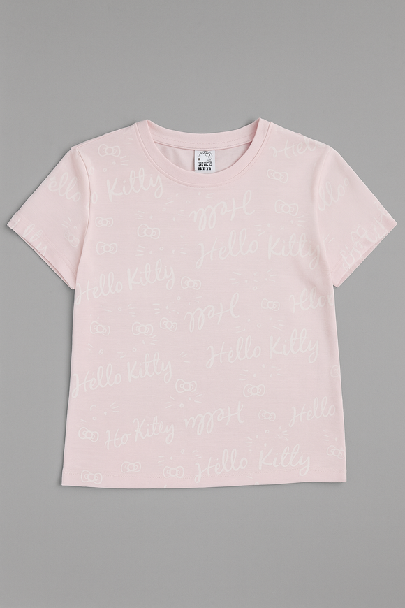 Pale Pink Barbie Allover Print Boxy T Shirts