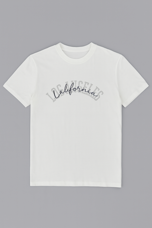 White T Shirt And Pyjama Shorts Set White