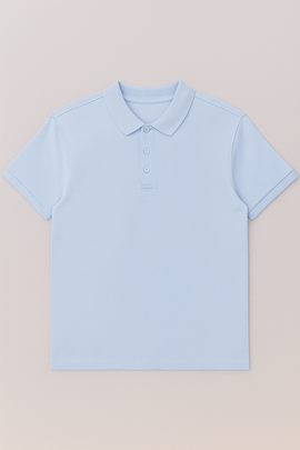 Solid Polo Shirt Pale Blue - 0