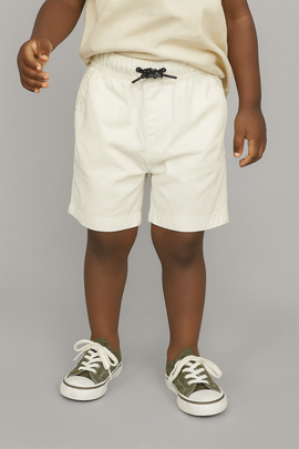 White Pullon Shorts