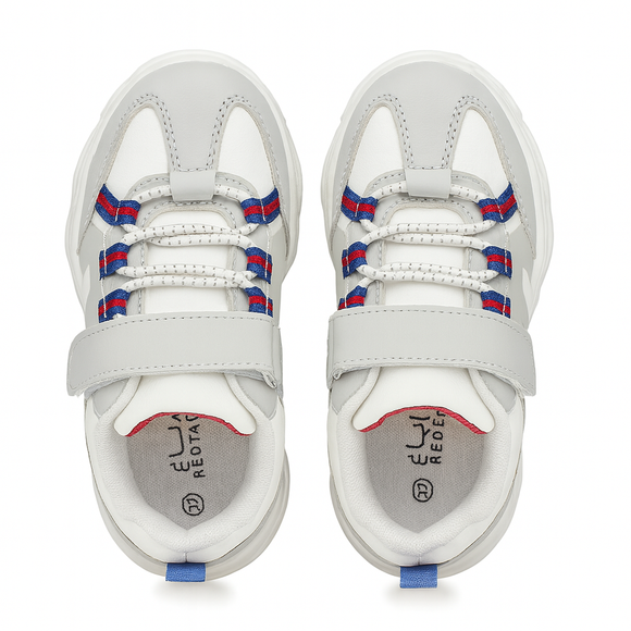 Grey Material Block Sneakers