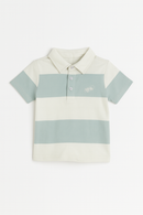 Off White Stripe Polo Shirt White-2