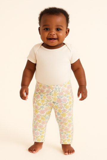 Ivory Floral All Over Print Leggings Ivory REDTAG