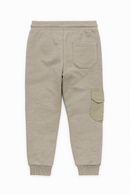 Stone Nylon Cargo Pocket Track Pant Beige-3