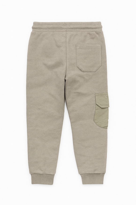Stone Nylon Cargo Pocket Track Pant Beige