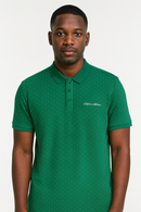Sage Green Aop Polo Shirt With Chest Logo Green-1