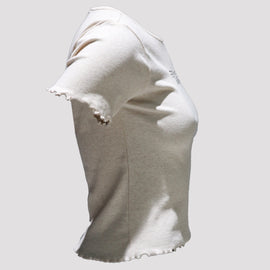 Beige Rib T-Shirt - 0