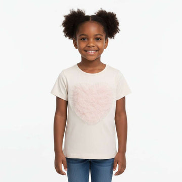 3D Floral Heart Tee Pale Pink Nawao.com