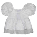 3D Floral With Lining White Blouse Nawao.com