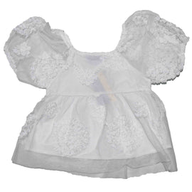 3D Floral With Lining White Blouse Nawao.com