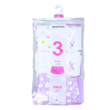3Pc Pk  Junior Girls Assorted Printed Boxer Pack Nawao.com