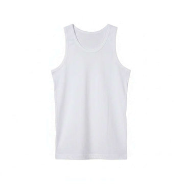 3Pc Pk  Senior Boys Solid White Basic Vest Pack 1X1 Rib 160Gsm Assorted Nawao.com
