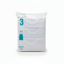 3Pc Pk  Senior Boys Solid White Basic Vest Pack 1X1 Rib 160Gsm Assorted Nawao.com
