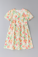 White Floral Scuba Dress Assorted-2