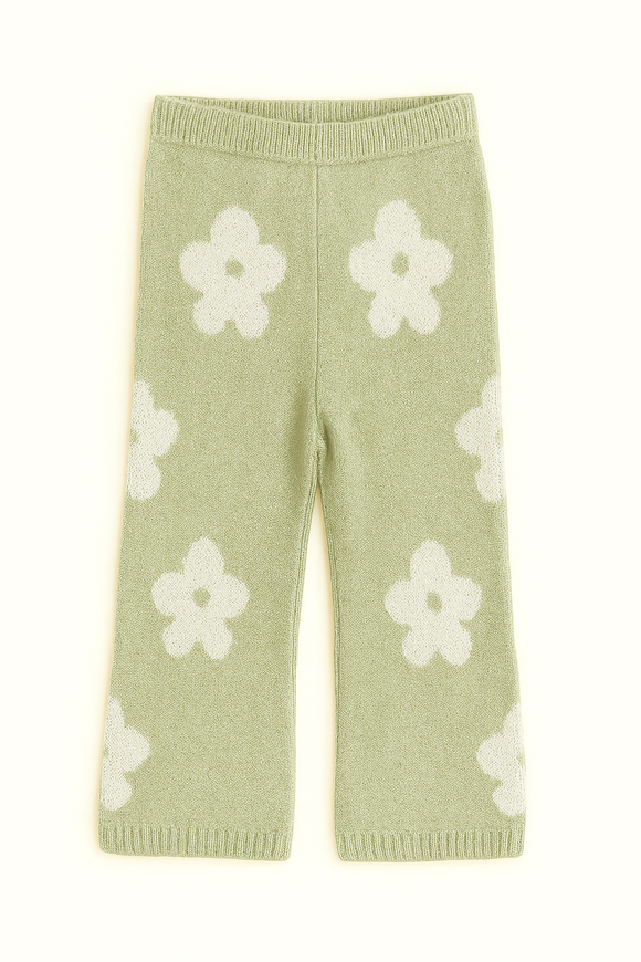 Green Floral Aop Knit 2 Pcs Knit Set Green