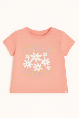 Coral Placement Print Short Sleeves Tee Orange - 0