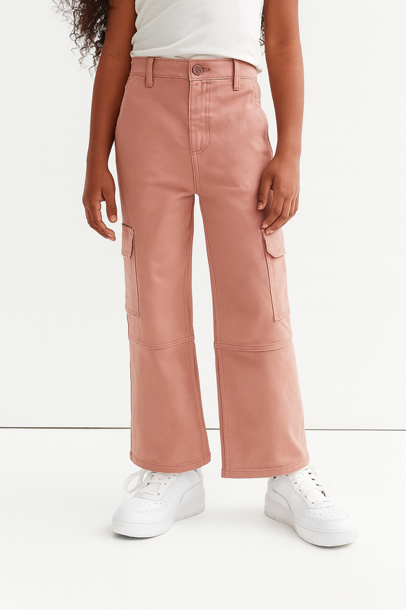Dusty Pink Cargo Pocket Pants Pale Pink