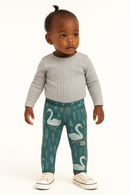 Olive All Over Print Leggings Green-1