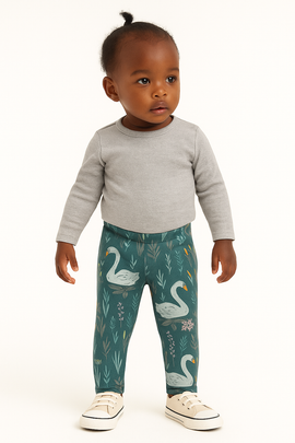 Olive All Over Print Leggings Green