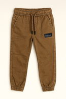 Brown Coloured Knitted Denim Jogger Brown-2