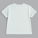 Mint Frill Sleeve3D Embellishment T Shirt-3