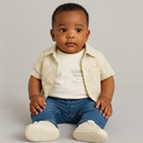 Beige Printed Shirs And Tee-1