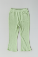Green Heart Embroidery Rib Rib Leggings Green-3