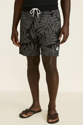 Grey Aop Printed Shorts Mid