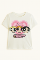 Ivory Powerpuff Girls Printed T Shirt Ivory-2