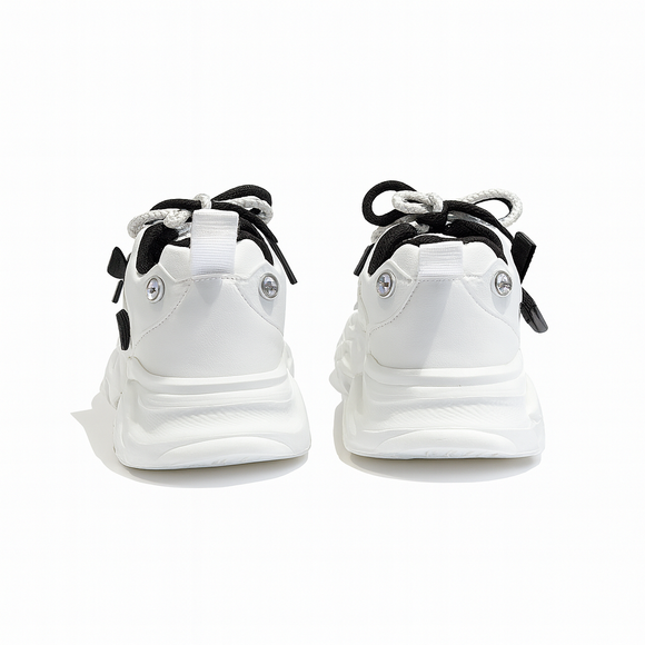 White Overlayed Chunky Sneakers