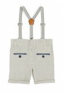 Green  White Stripes Shorts W  Suspender Shorts-2