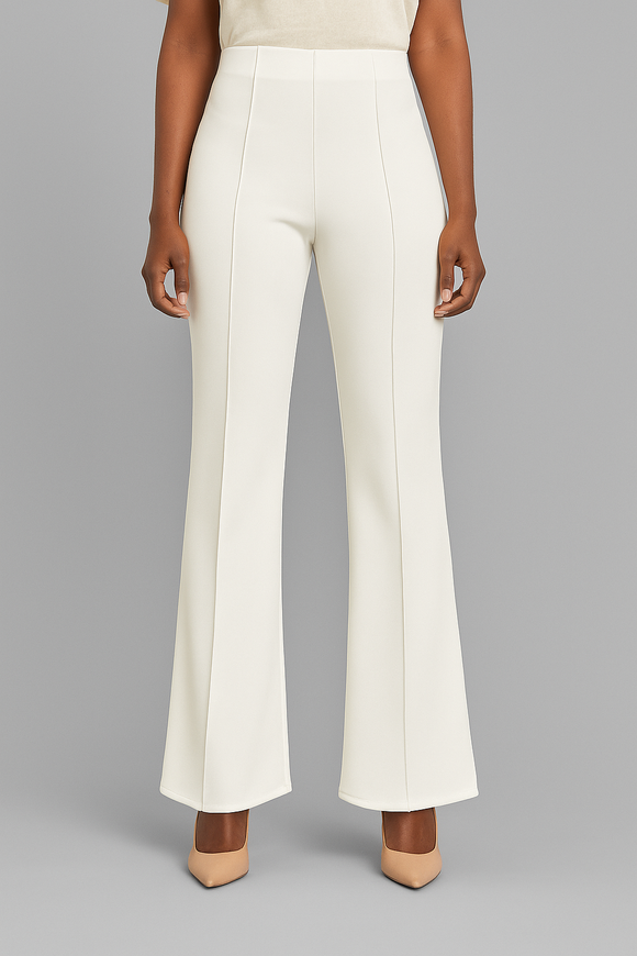 Single Pleat Wide Leg Trouser Ivory