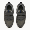 Grey Material Block Sneakers-3