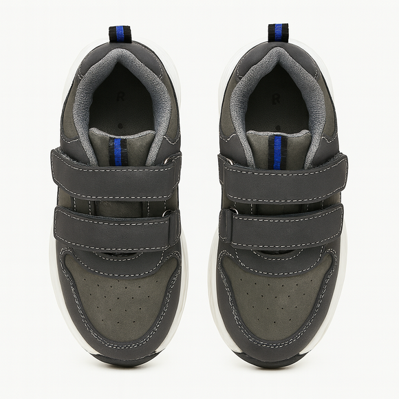 Grey Material Block Sneakers