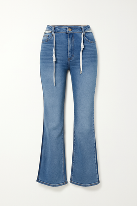 LIGHT BLUE CROPPED FLARED JEANS BLUE - 0