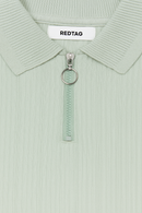 Junior Boys Lt Blue Polo T Shirt W  Zipper Blue-3