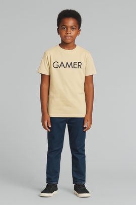Beige Gamer Hd Print Tee