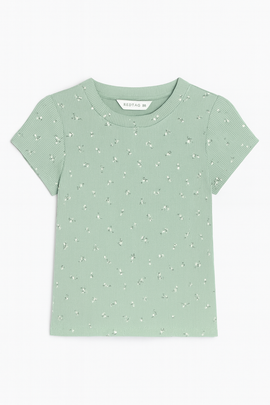 Sage Aop Rib T Shirt - 0