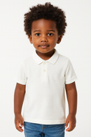 Junior Boys White Ottoman Rib Polo-1