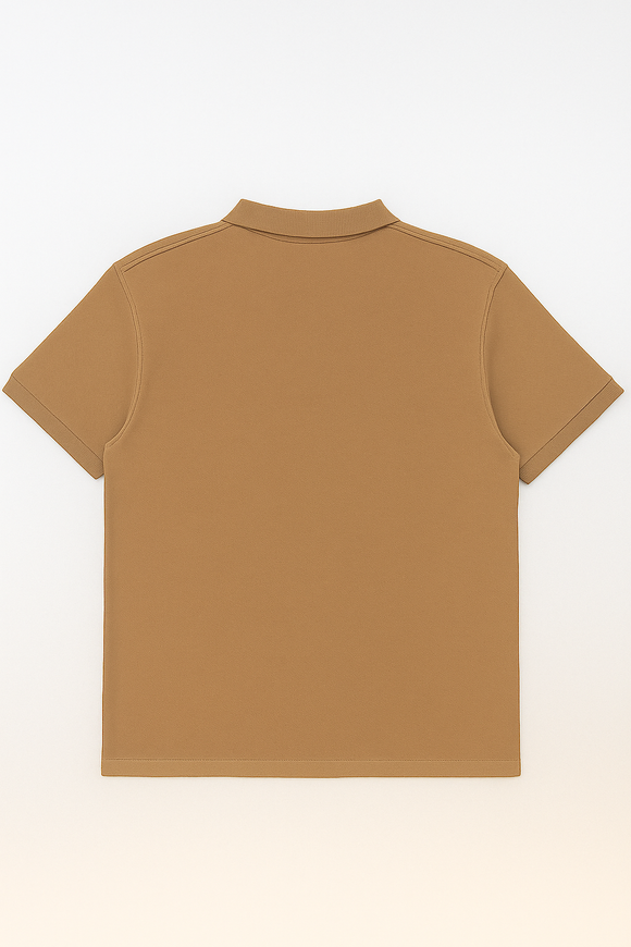 Solid Polo Shirt Brown